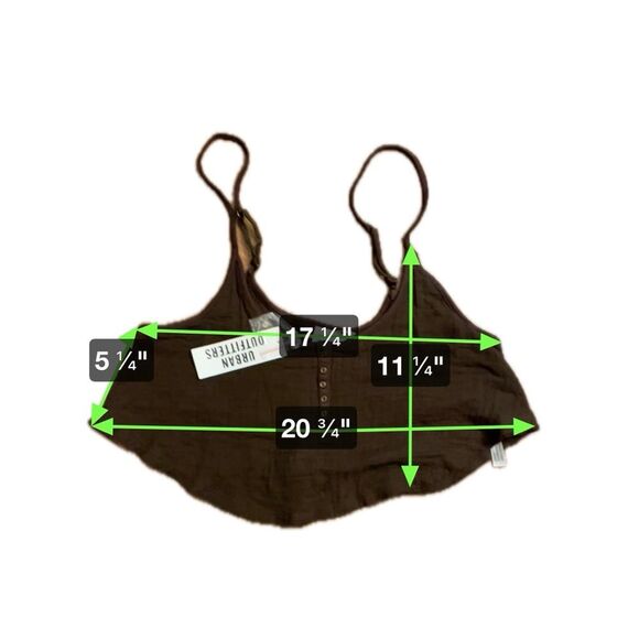 Out From Under Urban Outfitters Brown Cropped Cami 100% Cotton Women’s Size L - Picture 6 of 6